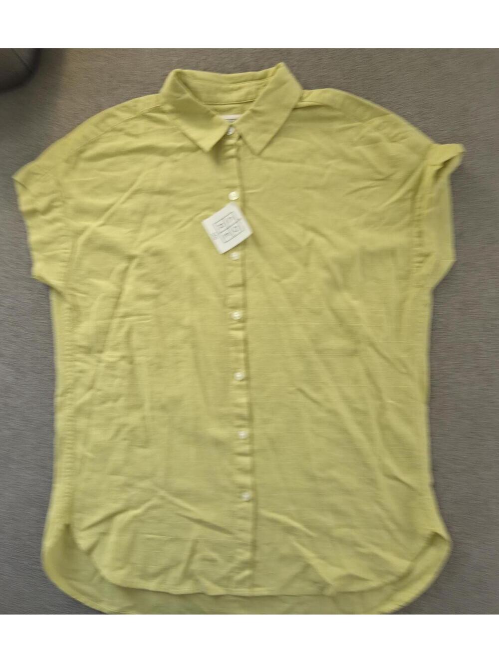 CORE life Sleeveless Button Front Collared Blouse, Cotton Linen Blend, XS